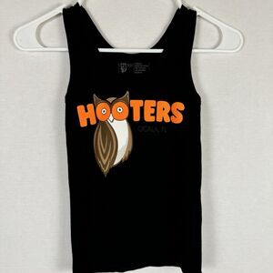 Hooters Black Racerback Tank Top Womens XS Ocala FL Logo Hooters Makes You Happy